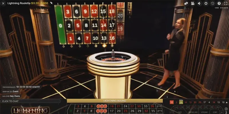 Các kiểu cược và mức trả thưởng Lightning Roulette