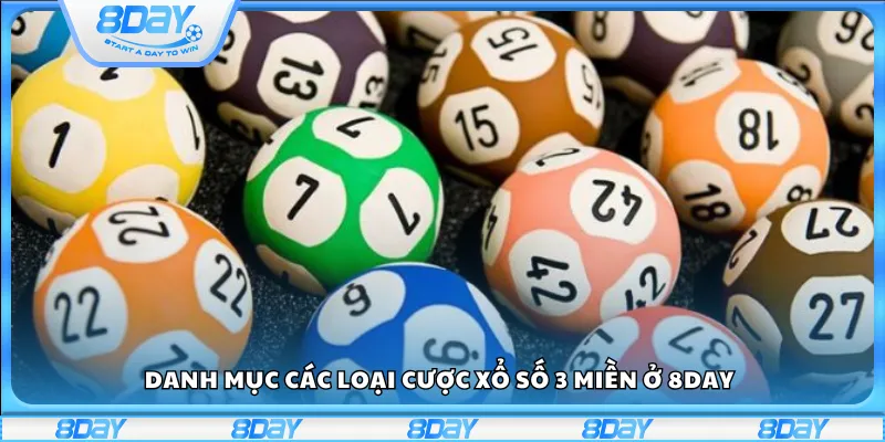 Danh mục các loại cược xổ số 3 miền ở 8Day