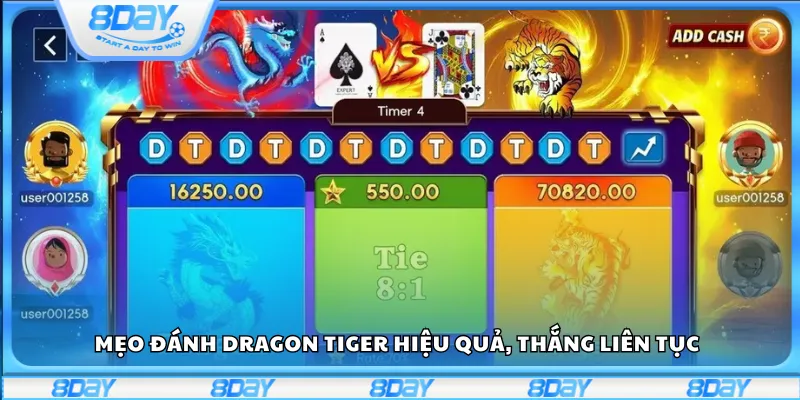 Mẹo đánh Dragon Tiger hiệu quả, thắng liên tục