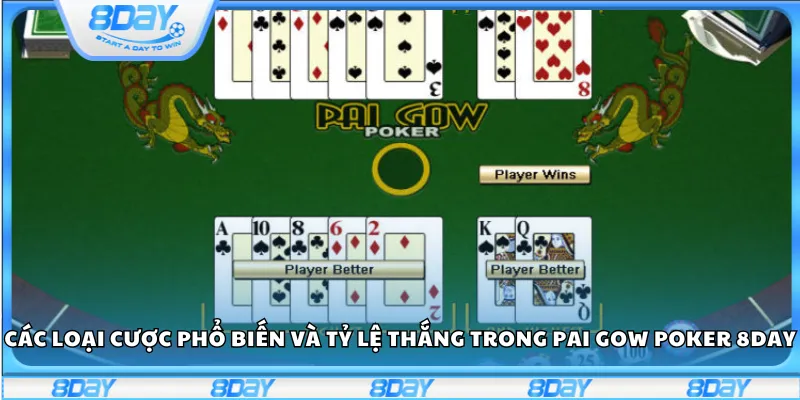 Các loại cược phổ biến và tỷ lệ thắng trong Pai Gow Poker 8day