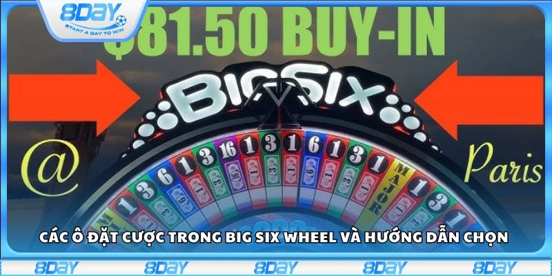 Các ô đặt cược trong Big Six Wheel và hướng dẫn chọn
